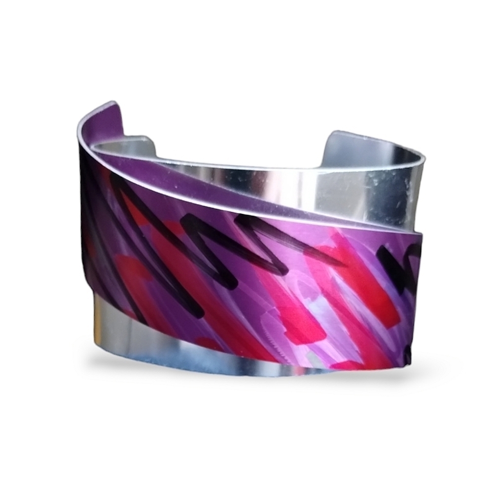 Retro 80s Wide Cuff Bracelet by Designer Jon Klar